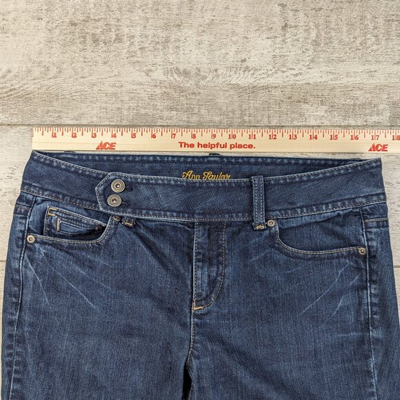 Ann Taylor Mid Rise Modern Fit Bootcut Jeans Size 10 Dark Wash Western Style - Picture 6 of 10